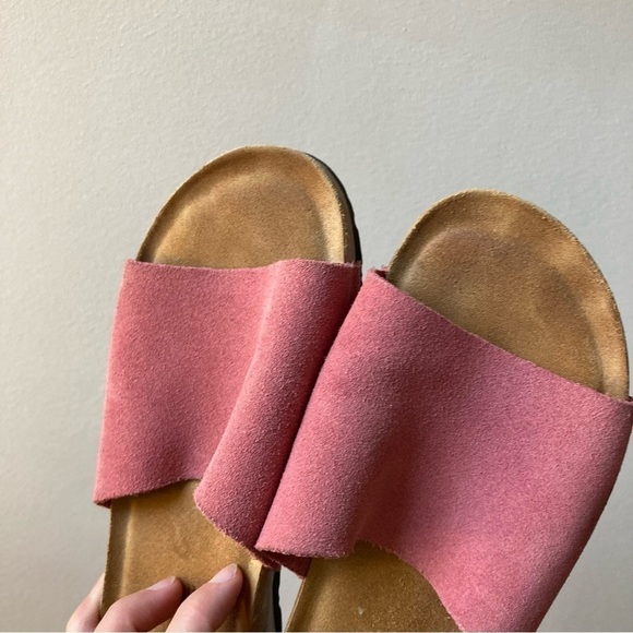 A. Giannetti | Suede One Strap Minimalist Slip On Slide Sandal - Picture 3 of 7